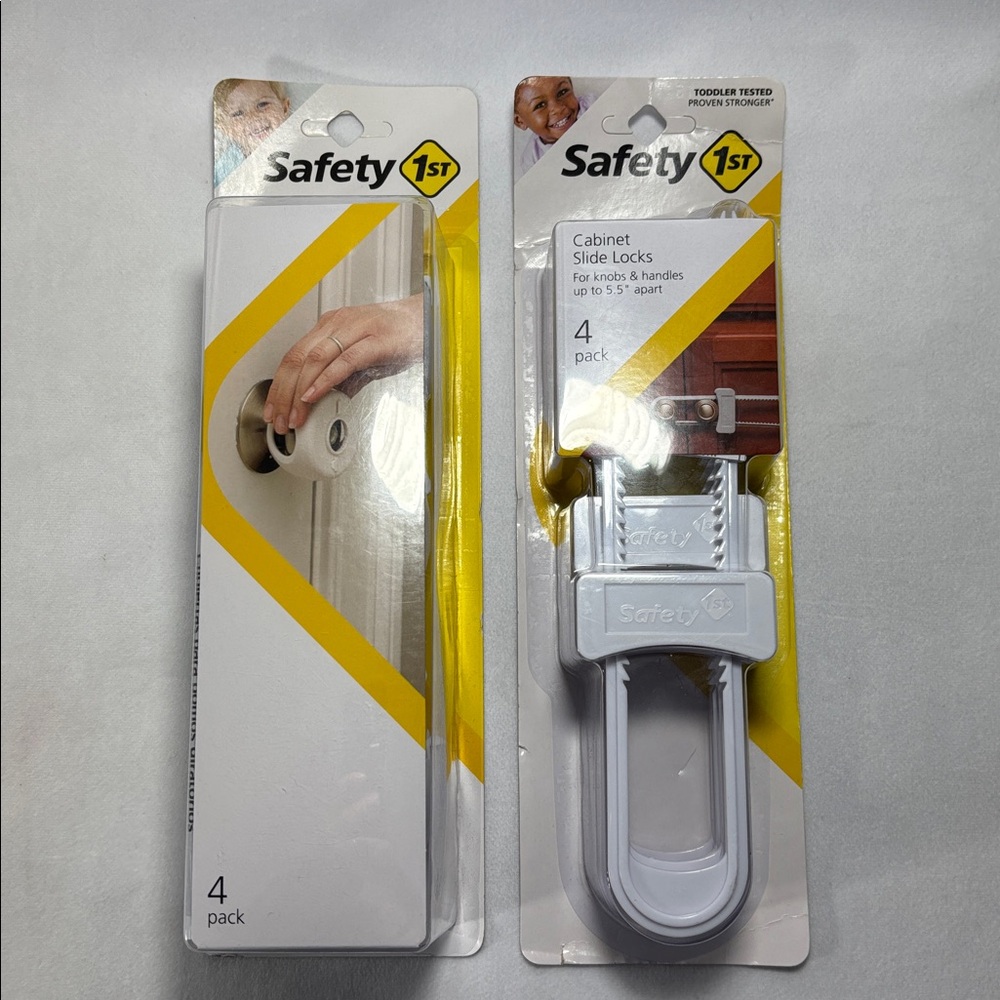 Child Safety Cabinet Slide Locks and Grip N Twist Door Knob Covers